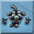 J15. Sterling silevr grape cluster jewelry. 